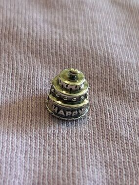 NEW Retired Sterling Silver Happy Birthday Cake Charm